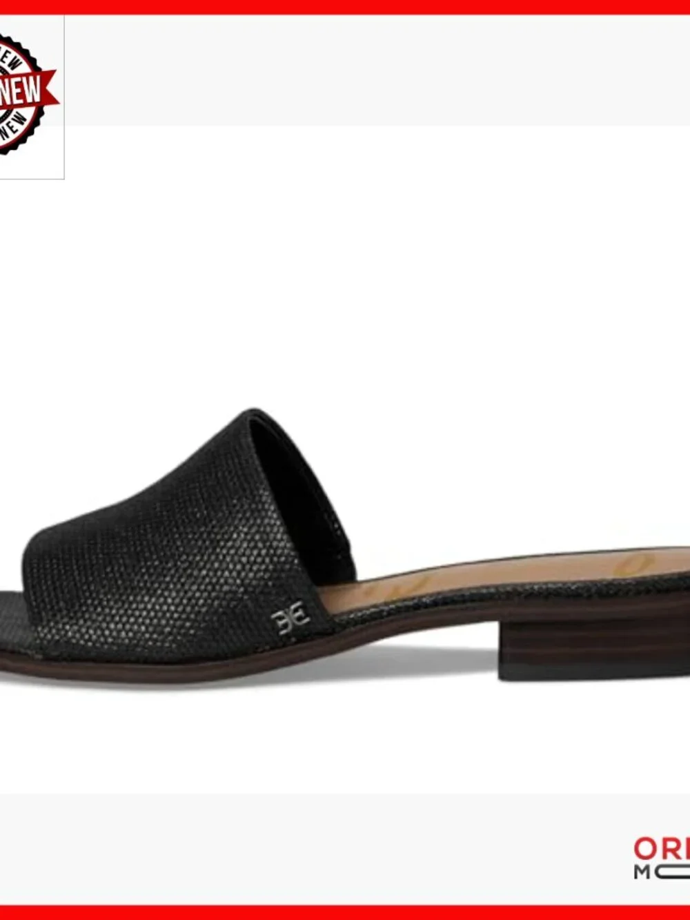 Textured Wedge Sandals with Block Heel, Wide Straps, Slip-On